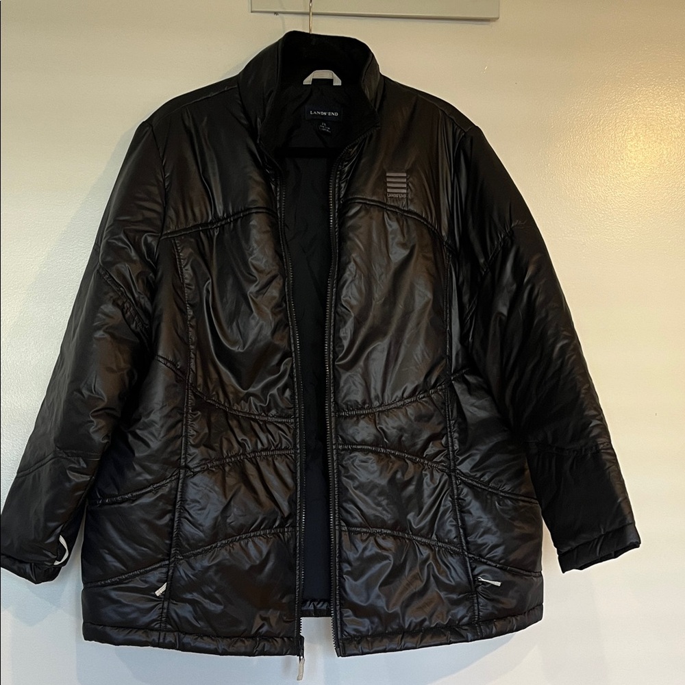 Lands end Black Quilted Puffer Jacket